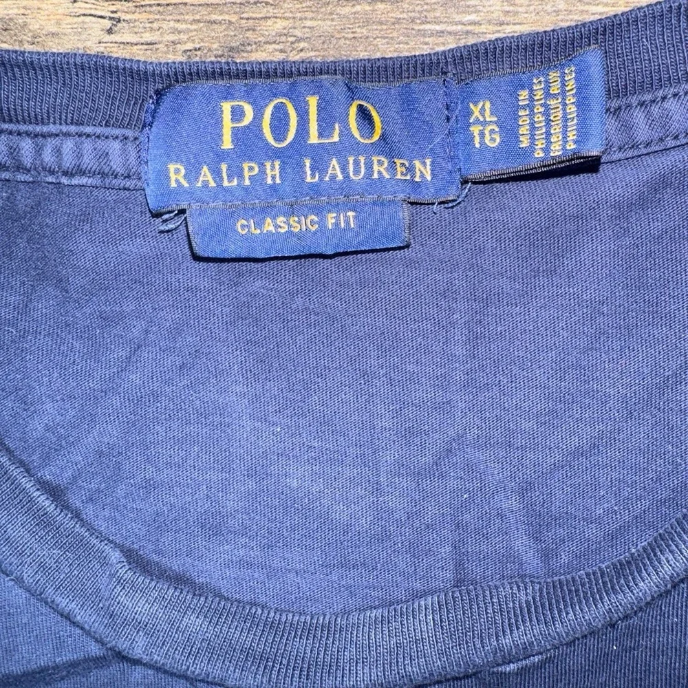 Polo Ralph Lauren T Shirt Mens XL Blue Classic Fit USA Flag Big Pony Graphic